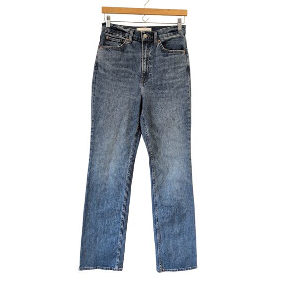 Aritzia Denim Forum '90s Hi-Rise Stacked Bootcut Jeans 28 Medium Wash High Waist - Picture 1 of 10